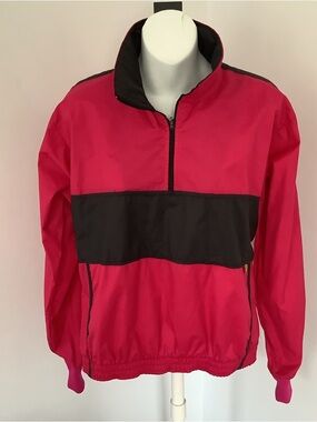 Vintage NWT Women's Sunbuster Magenta and Black Rain Pullover Sz. M